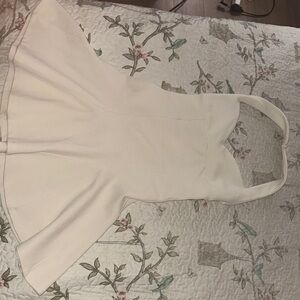 Cream Halter Fit-and-Flare Dress